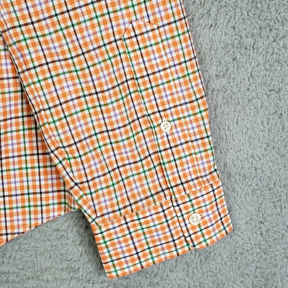 Polo Ralph Lauren Shirt Men’s Large Slim Orange Plaid LS Button Down - Picture 7 of 10